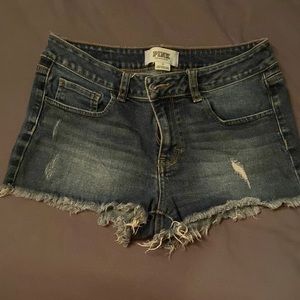 Pink Victoria Secret shorts - blue denim size 8